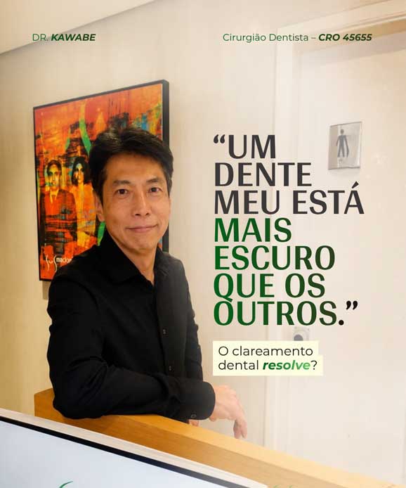 Um dente meu está mais escuro que os outros. Clareamento resolve?